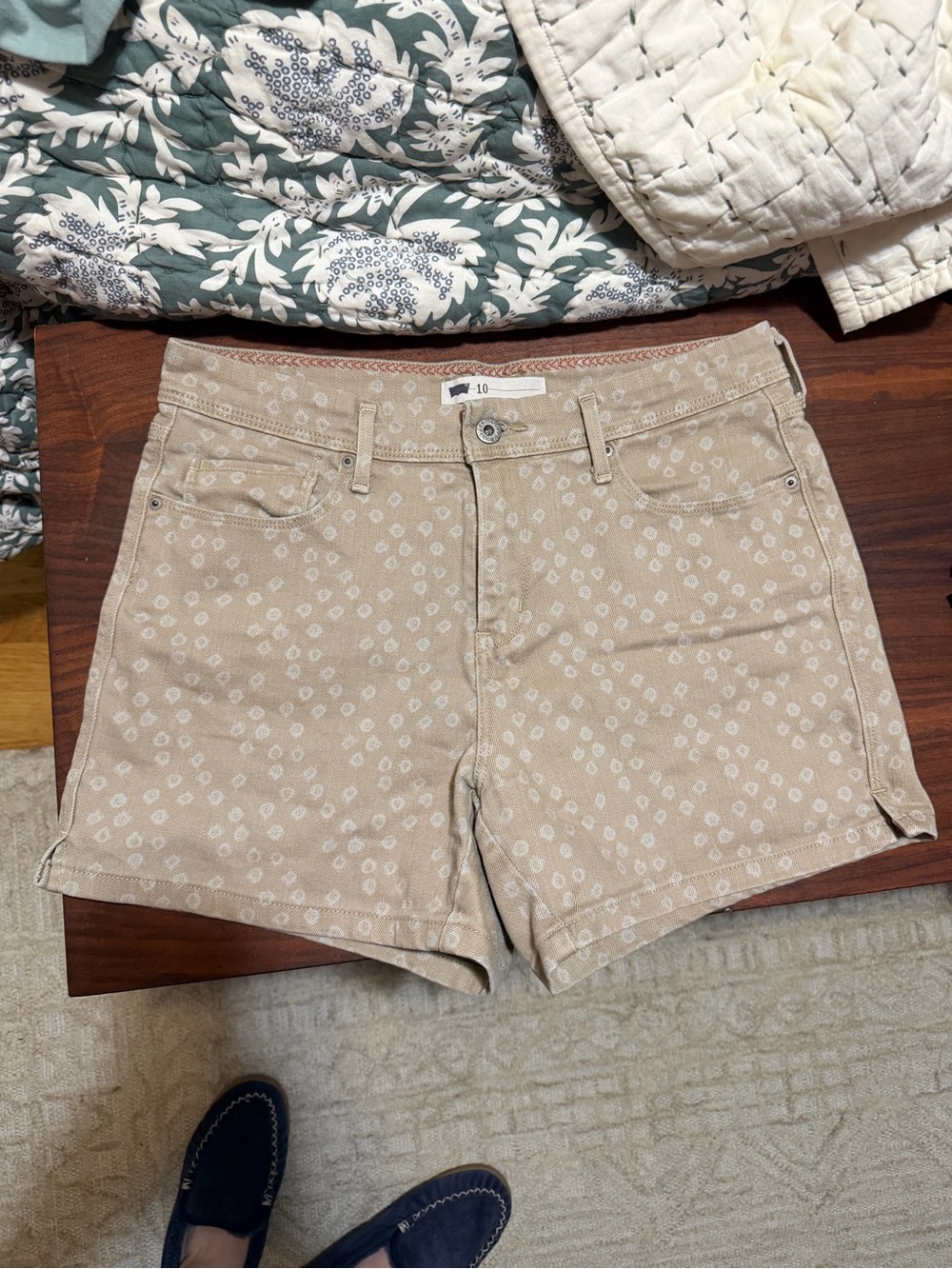 Levi's Tan Printed Denim Shorts